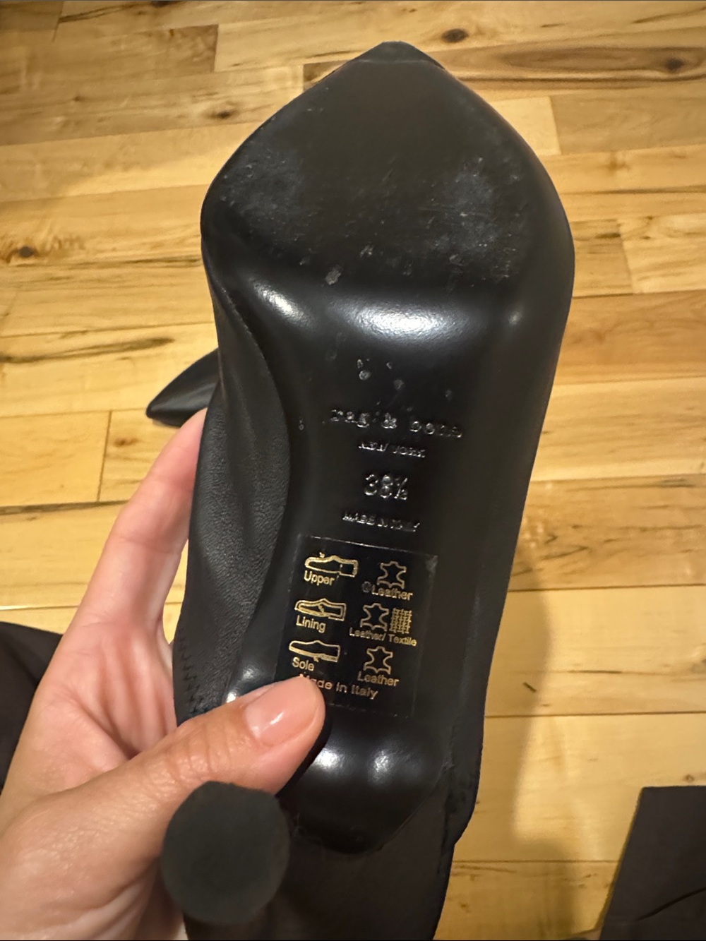 Rag & Bone Brea Leather Mule Heel In Black 38.5 - Picture 7 of 7